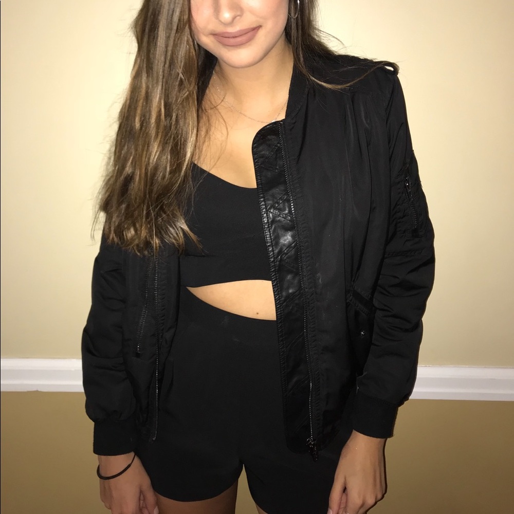 BLANK NYC black bomber jacket